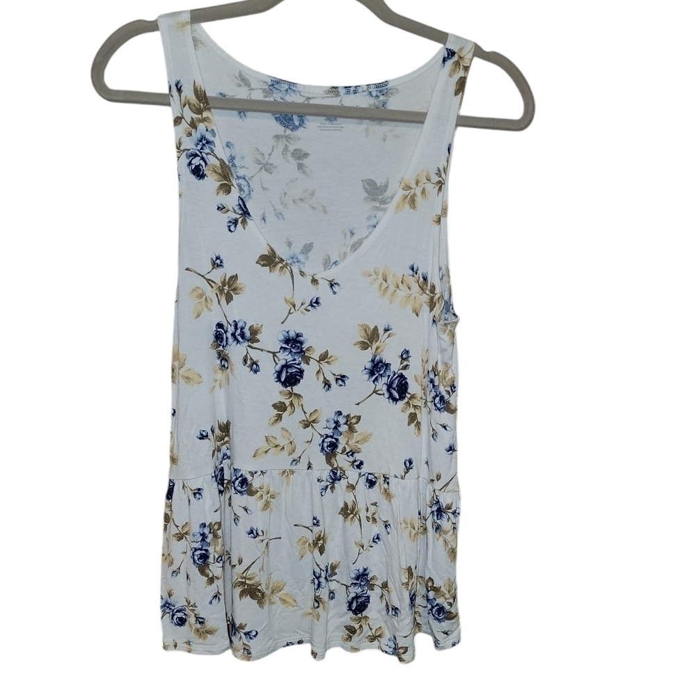 American Eagle size medium blue and beige tank top